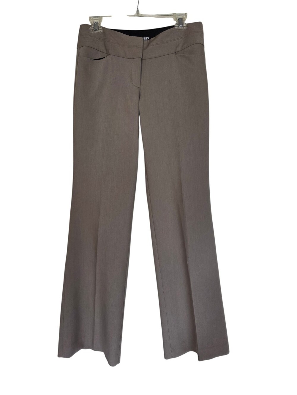 Express Beige Editor Boot Cut Dress Pants
